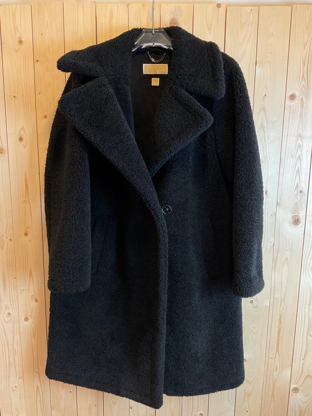 Michael Kors Women's Cozy Long Trench Coat, Black - Size Large